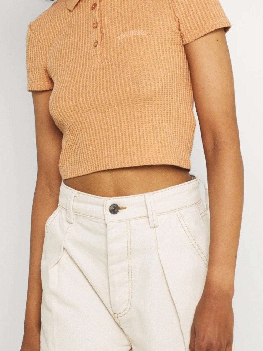 BDG Knit  Crop Top in Warm Camel Medium